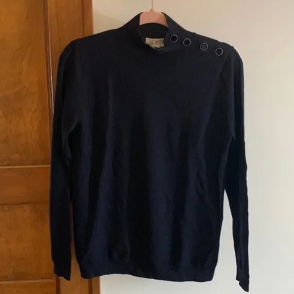 Sezane Sweaters - Sezane Navy Jacob Merino Wool Jumper